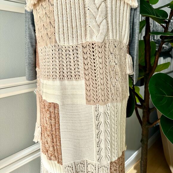 Alice + Olivia Perry Patchwork Wool Maxi Sweater Vest Size Large - Picture 9 of 12